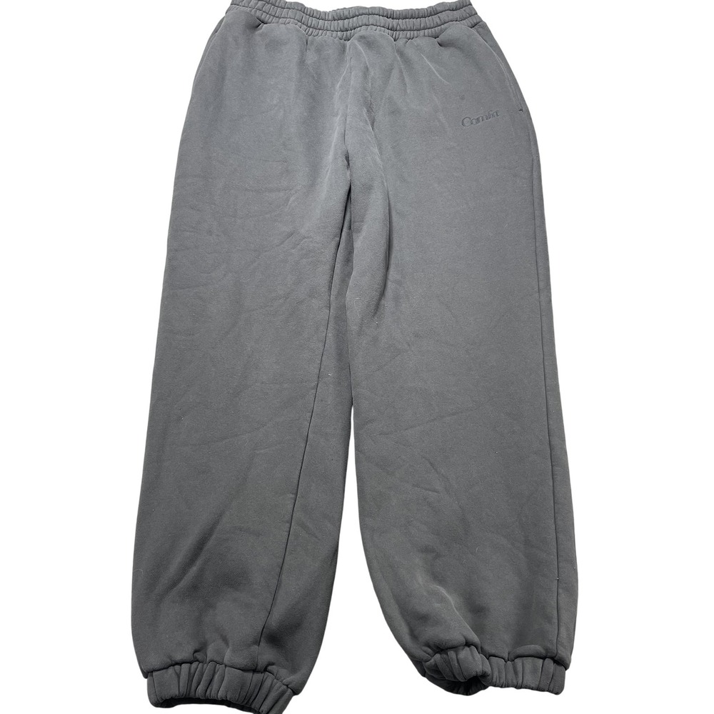 Comfrt Pants Mens XL Gray Fleece Sweatpants Elastic Waist Cuffs Pockets Casual